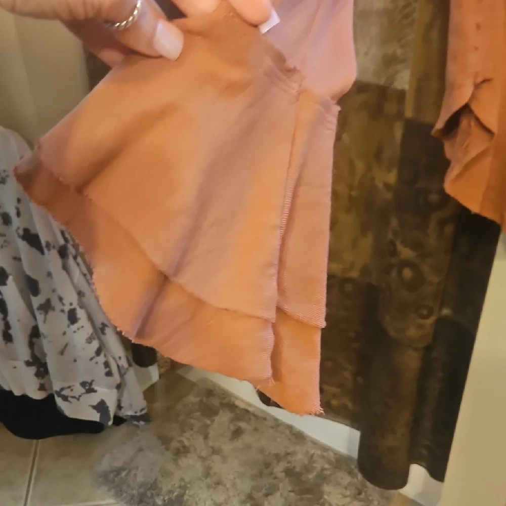 Free People Rust Ruffle Button-Up Blouse - Picture 4 of 6